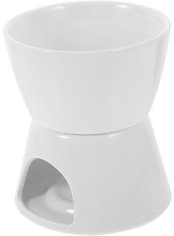 Ceramic Fondue Pot with 2 Forks White Cooking Baking