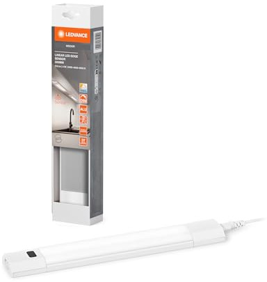 LEDVANCE Linear Ede Sensor Hochvolt-Unterbauleuchte mit IR Sensor, 30 cm, CCT dimmbar, 4 W, 290 lm, 3000/4000/6500 K, warmweiß/kaltweiß/Tageslicht, weißes Aluminium, IP20 | Ceiling Leuchte, Dia, 30.000 Stunden, 1 Stück