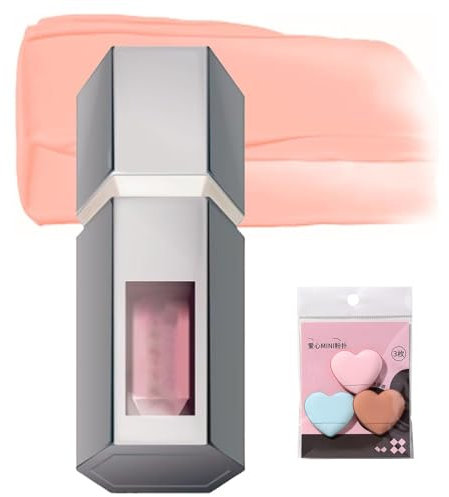 Aztk Jelly Color Liquid Blush Jc04, 2025 2-in-1 Kontur Make-up-Rouge Wasserfestes Blush Filter - Flüssigrouge Ganztägige Highlight-Kontur Mit Mini-Puderquaste(JC05 White Peach)