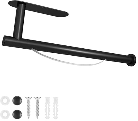 Miaherry küchenrollenhalter ohne Bohren, Papierrollenhalter Selbstklebend Praktisch Rollenhalter unter dem Schrank, Edelstahl, Selbstklebend oder Gebohrt für Küche, Bad