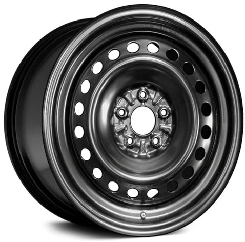 20-Hole Black Steel Wheel - 17x7 OEM Replacement | Factory Rim, Steel Wheel Rim - 5 Lug | Compatible with 2014-2017 Nissan Rogue