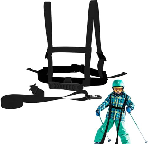 Ski und Snowboard Gurt für Kinder, Kinder Skischultergurt, Skating Trainingsgürtel Einstellbare Ski Gurt, SKISicherheitsgurt für Kinder Skating Snowboarden Skifahren Radfahren Anfänger