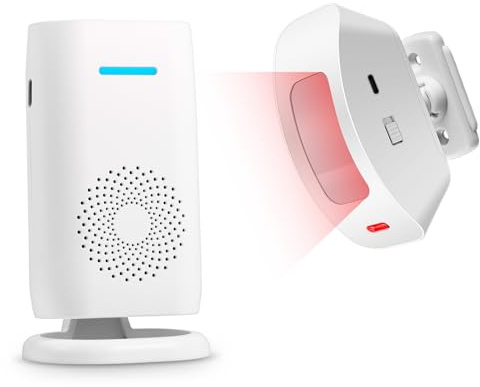 TOWODE Wireless Motion Sensor Doorbell, Infrared Split Welcome Alert System with Alarm, 360° Rotatable PIR Detector, 110dB Alert & Long Battery Life for Home Security, Shop Entry Alert & Elderly Care
