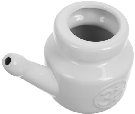 UKCOCO Botella Limpiadora Nasal Cerámica 350 Ml Limpiador Nasal Doméstico Seguro y Reutilizable Para Yoga y Cuidado Familiar Herramienta Eficaz Para Adultos y Niños