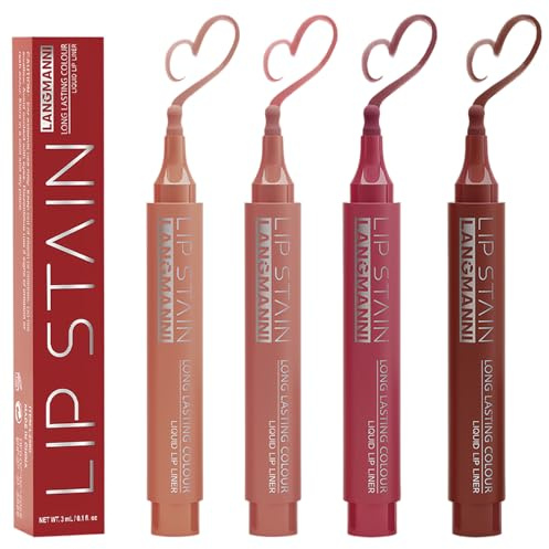 4 Pièces Feutre A Levre Lip Liner Contour Levres Permanent Crayon A Levres Texture Soyeuse Couleur Longue Tenue Imperméable Sans Bavure Crée Un Fini Mat Convient Pour Usage Quotidien Fêtes Et Soirées