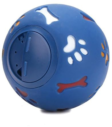 Mounteps Pet Puzzle Dog Cat Toy Fun Tough Treat Ball Mental Food Dispenser Interactive Toys (Blue-Large)
