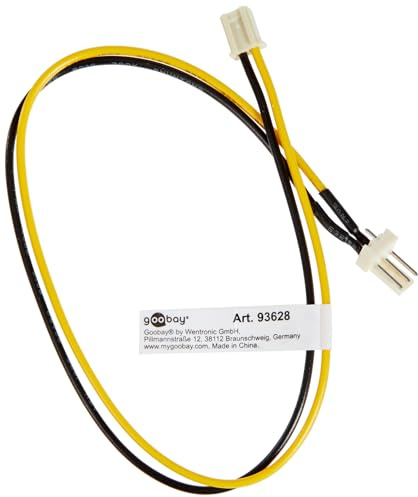 WentronicGoobay 93628 PC fläkt strömkabel förlängning; 3 stiftskontakt/uttag med fläkt molex-kontakt (3-stift) till fläkt molex-uttag (3-stift), 1 st