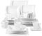 MALACASA Dinner Set, 30-Piece Porcelain Square Plates and Bowls Set with 6-Piece Cups/Saucers/Dessert Plates/Soup Plates/Dinner Plates, Service for 6, Ivory White, Series Flora
