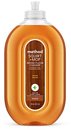 method Squirt + Mop Wood Floor Cleaner, Almond, 25 oz | One Stop Clean, No Rinsing Required, Nozzle Spray Covers Floor in Fewer Sweeps, For Sealed Hardwood and Laminate Floors