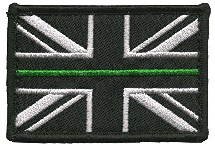 Contact Left Limited Thin Green Line PSNI Police Service Northern Ireland Union Jack Hook (Sticky) Backed Patch
