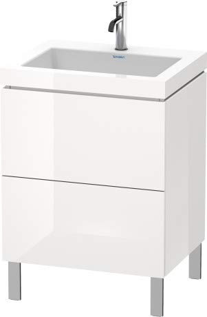 Duravit Duravit Waschtischunterbau L-CUBE mit Waschtisch Vero Air, 698 x 600 x 480 mm ohne Hahnloch weiß matt