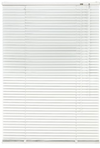 Alu Jalousie viele Größen und Farben Aluminium Lamellen Rollo Faltrollo Jalousette Wandmontage Deckenmontage Tür Fenster Sonnenschutz Sichtschutz Blendschutz Hitzeschutz (100 x 220 cm, Weiß)