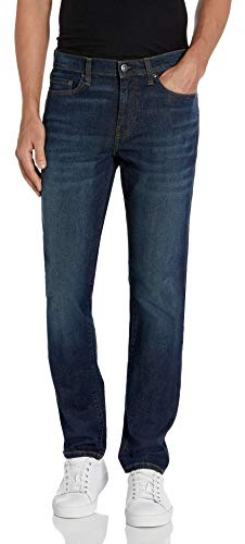 Amazon Essentials Men's Slim-Fit Jeans – Comfort Stretch Straight - Discontinued Colours, Dark Blue Vintage, 32W / 31L