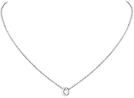 Suplight Plata de Ley 925 Cadenas Hipoalergénicas de Letras 26 para Mujeres Colgantes con Letra Inicial O de Madres Hijas Amigas Joyerías Deliciosas