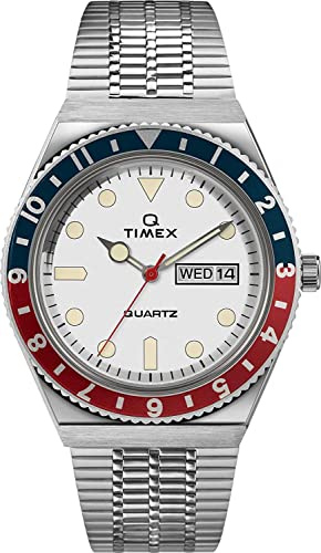 Timex Herren Analog Uhr Q Reissue mit Edelstahl Armband