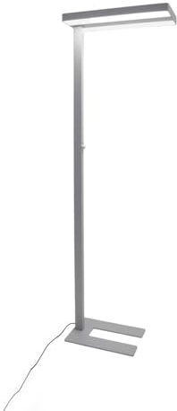 Arcchio LED Büro Stehlampe dimmbar silber, Bürolampe Uplight und Downlight Deckenfluter 8000lm 4000K Standleuchte Office Büro-Stehleuchte