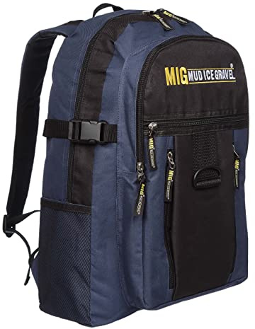 MIG - Mud Ice Gravel Large Mens Hiking Style Backpack Bag, Ideal Rucksack For Travel, School, Sports, Work, Gym (Navy)