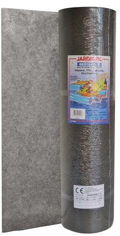 Jardibric - Rouleau Géotextile en Maille Anti-Mauvaises Herbes Polypropylène 100 GR/m² - 2 x 50 m - Préserve l'Intégrité du Terrain Naturel et Empêche le Mélange Indésirable