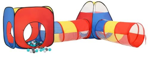 vidaXL Spielzelt mit 250 Bällen Mehrfarbig 190x264x90 cm, Spielzelt mit Bällen, Spielhütte, Zelt mit Bällen, Spielhaus, Zelt, Kinder Spielzeug