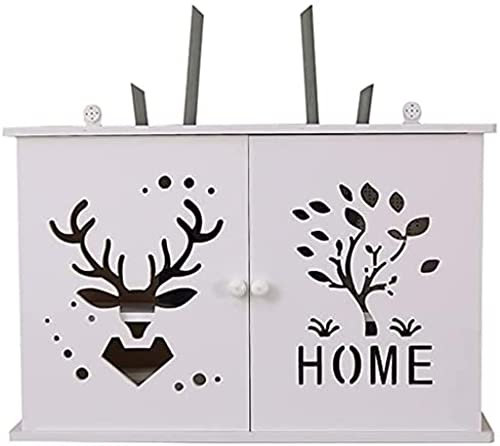 BTURYT Router-Aufbewahrungsbox, Wandmontage WiFi Router Ständer Schwimmendem, Wandmontiertes Regal 2 Stufen Set-Top-Box Stütze Home Und Office WiFi Router Einstellbare Kabelbox-Router