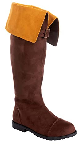 Fun Costumes Chosen Legend Hero Costume Boots | Faux Suede Uppers with Inner Side Zipper and Lightly Padded Inner Soles, Bronze (12 Big Kid)