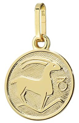 NKlaus Kettenanhänger Sternzeichen 375 Gelb Gold 9 Karat 12mm Horoskop Zodiak