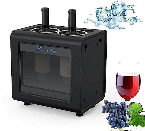 BOBVB Mini Electric Wine Bottle Cooler, Electric Wine Chiller with LED Touch Button, Glass Door and Compact Size, Smart Thermostat Control, for Beer Cola Water Milk Wine Drink