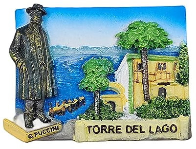 Calamita da frigorifero Torre del Lago Italia 3D souvenir regalo, resina fatta a mano Torre Del Lago magnete frigorifero collezione decorazione casa e cucina
