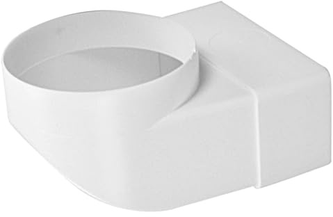 Flachkanal Umlenkstück Übergangsstück Winkel-Übergangsstück Übergang Rohrverbinder 90° für Lüftungskanal Rund Ø 100 mm auf eckig 110 x 55 mm ASA-Kunststoff Kanalverbinder Kanalbogen Abluft Zuluft