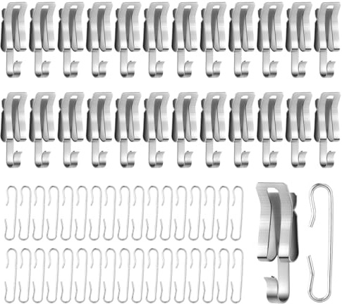 PEUTIER 50pcs Heat Cable Roof Clips and Spacers, Metal De Icing Cable Clips and Spacers Set Outdoor Gutter Heat Tape Clips Kit Heater Clips