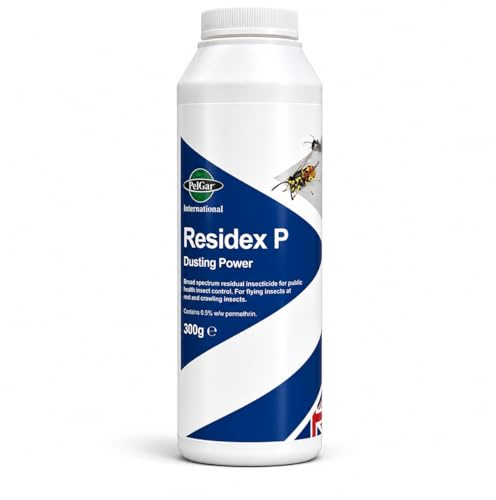 Residex P Bed Bug Dusting Powder 300g | 0.5% Permethrin Insecticide | Ready-to-use residual insecticide dust with 0.5% w/w permethrin for targeted crawling insect treatment.