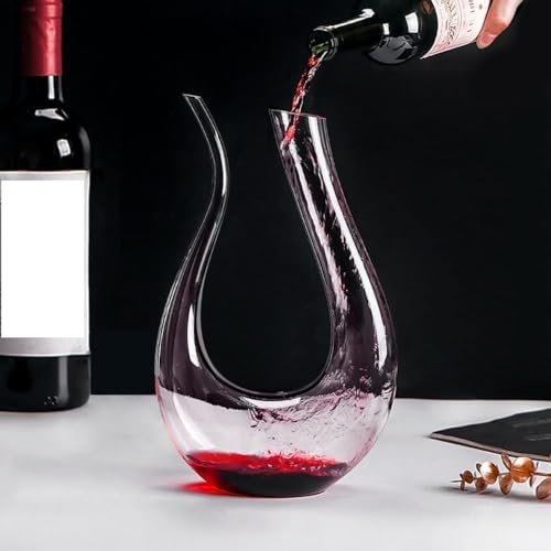 Carafe à décanter à vin rouge en forme de U 100 % sans plomb - 600 ml