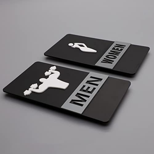Toiletten-Türschild, Toilettenschild, Toilettenschild-Dekoration, Acryl-Badezimmertürschild for Männer und Frauen, mit grafischen Symbolen, for Büro oder Geschäft, Toilettenschild, Badezimmeraufkleber