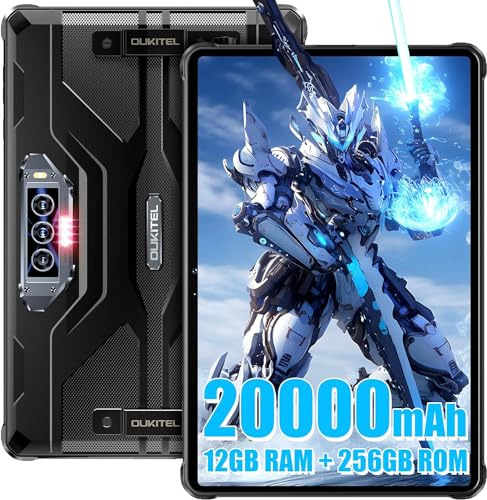 OBA Oukitel RT8 Rugged Tablet 11 Zoll FHD+, 20.000 mAh Akku, Prozessor Helio G99, 12 GB + 256 GB (TF 1 TB) Robustes Tablet, 48 MP + 32 MP Kamera Android 13 Tablet, IP68/IP69K wasserdicht