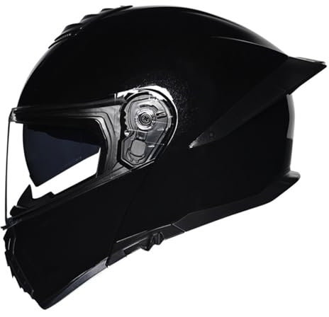 Motorradhelm Klapphelm Integralhelm DOT/ECE-Zugelassener Verkehrssicherheit Robuster Leiser Motorrad Helm Rollerhelm Sturzhelm mit Doppelvisier Sonnenblende Damen Herren Erwachsene 11,M=57~58cm