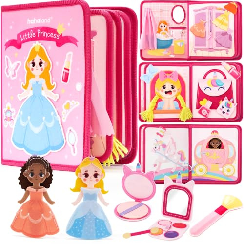 hahaland Prinzessinnen Quiet Book ab 1 Jahr, 20-in-1 Busy Board für Mädchen