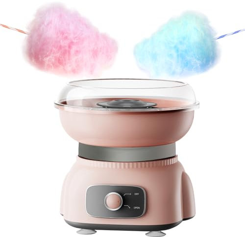 Macchina Zucchero Filato per Bambini, Macchina Zucchero Filato Casa Elettrica Retro Zucchero Filato Macchina Regalo di Compleanno 500W Portatile (Rosa)