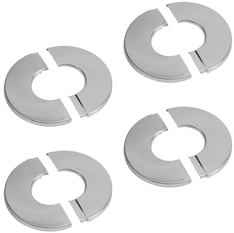 UFURMATE Rohr-Wandabdeckungen, Edelstahl, runde Rosettenplatten, selbstklebende Rohrplattenabdeckungen, dekorative Duschrohrabdeckungen, Innendurchmesser 25 mm, 4 Stück