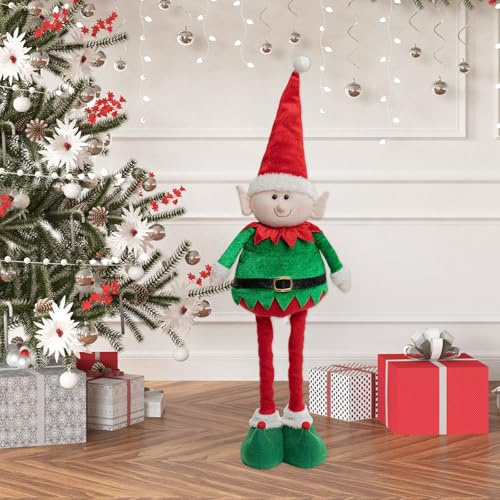 ACTOYS Weihnachtswichtel, 21 in, Weihnachtsmann, Schneemann, Rentier mit Teleskopische, Weihnachtself zum Ausziehen, Wichtel Groß, Weihnachtsdekoration, Christmas Decorations (N2)