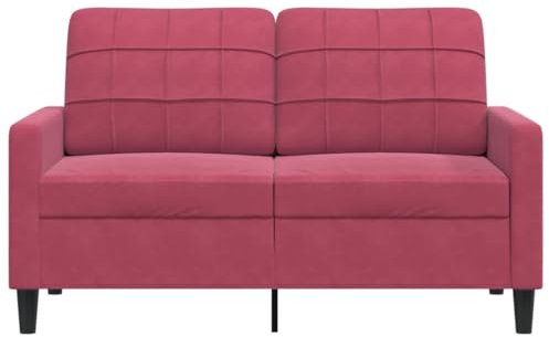 Gecheer 2-Sitzer Sofa Polstersofa Loungesofa Gästesofa Modern Couch 2er Sitzsofa Polstermöbel Schlafsofa Bettsofa für Wohnzimmer/Schlafzimmer/Gästezimmer, Weinrot 120 cm Samt