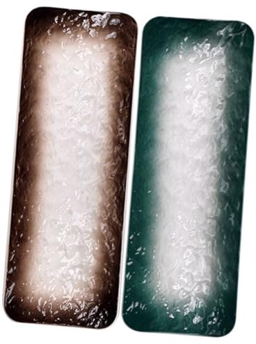 OKUMEYR 2pezzi Piatti Ceramici Per Sushi Vassoi Decorativi Per Sashimi e Snack Piatti Per Ristoranti e