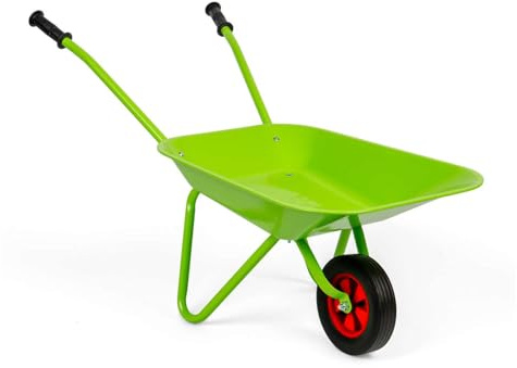 Bigjigs Toys Skottkärra för trädgård – lätta metallskottkärror för barn, robusta och hållbara, trädgårdsset för barn och presenter, från 3 år