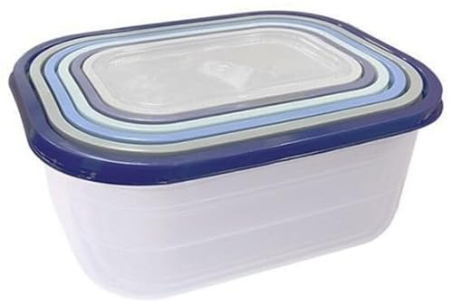 Set 7 Envases de almacenamiento con Tapa COK - Envío 24 h - De 390 ml a 3500 ml - Fiambreras de plástico para almacenamiento de alimentos - 7 envases, 7 tapas - Microondas y congelador