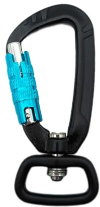 XCSJ Karabinerhaken mit Drehgelenk aus Aluminium Karabiner mit 400kg Belastbarkeit Schwerlast, 360 Grad Wirbelkarabiner für Hundeleine, Bergsteigen,Outdoor, Schlüsselanhänger (1, Schwarz)