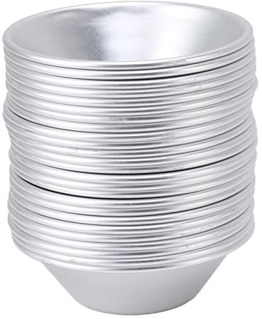 Torta di uova in alluminio Piccola Tortiera Mini Cupcake Cake Muffin Cookie Tazze da forno Tazze di stagnola usa e getta Teglie e fodera di carta stagnola Coppa Molder per forniture Fare crostate