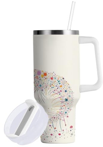 linqin Aesthetic Shrimp - Vaso aislado al vacío con tapa y pajita, botella de agua de 30 onzas, taza de café portátil de acero inoxidable de boca ancha para escuela, guardería, campamento