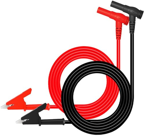 2PCS Multimeter Test Leads 4mm Banana Plug to Crocodile Clip Cable Heavy Duty Alligator Clips Test Wire for Electrical Testing 3.3ft/1m Red&Black