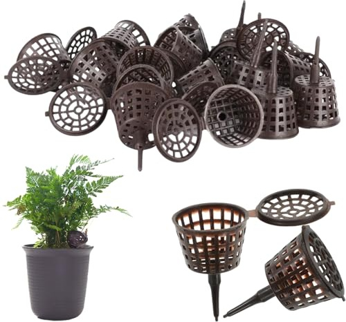 Scatola per fertilizzante per piante, 100 pezzi, cestino per bonsai da giardino, portatile, contenitore organico per sostanze nutritive con coperchio, per orchidee, fiori, piccole piante (S)