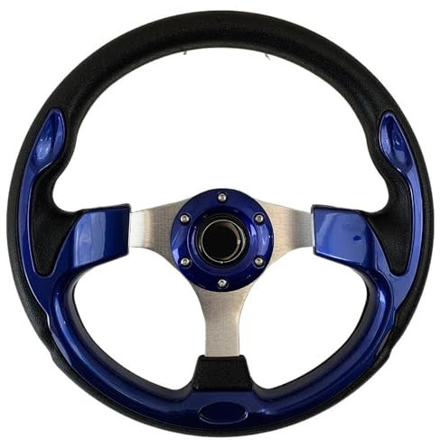 Volante Desplazado,Volante Deportivo,Volante Coche Volante Deportivo Universal de PU de 13 Pulgadas y 320 mm for Coche de Carreras.(F)