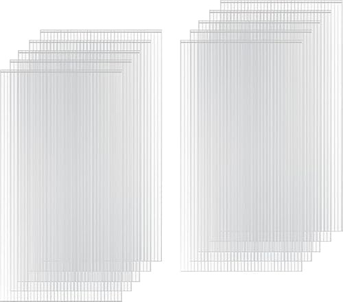 CHEOAR 10 Pack 6mmx61x121cm Polycarbonate Sheets, 4' x 2' x 0.24 Twin-Wall Plastic Roofing Sheets, All Weather Clear Roofing Sheets Greenhouse Plastic Panels Outdoor